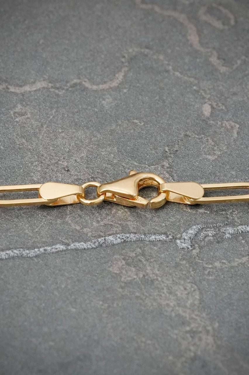 Cadena Paper Clip 3.4gr / 45cm / 2.9mm — Oro Amarillo