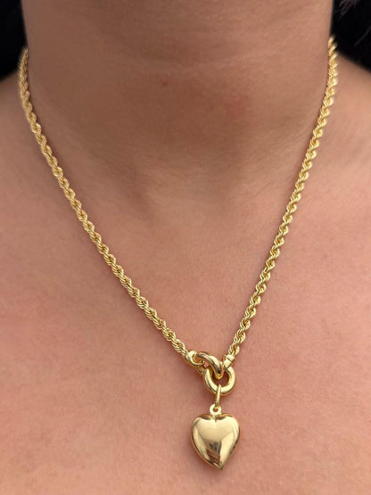 Cadena Lazo con Dije Corazon 10.35gr / 45cm / 3.2mm — Oro Amarillo