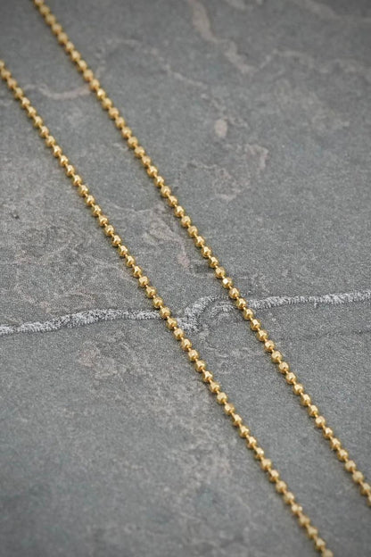 Cadena Mini Militar 1.65gr / 40cm / 1mm — Oro Amarillo