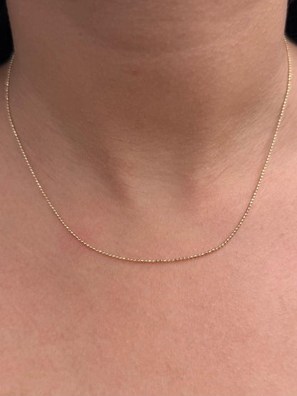 Cadena Mini Militar 1.65gr / 40cm / 1mm — Oro Amarillo