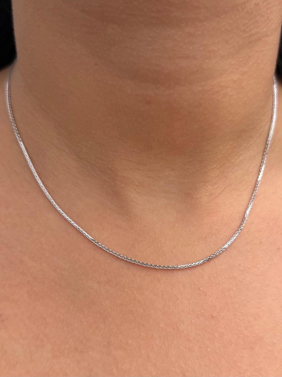 Cadena Franco 3.5gr / 40cm / 1.3mm — Oro Blanco