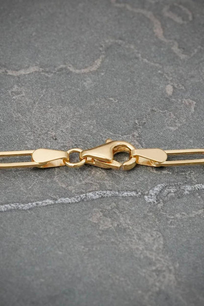 Cadena Paper Clip 3.7gr / 50cm / 2.9mm — Oro Amarillo