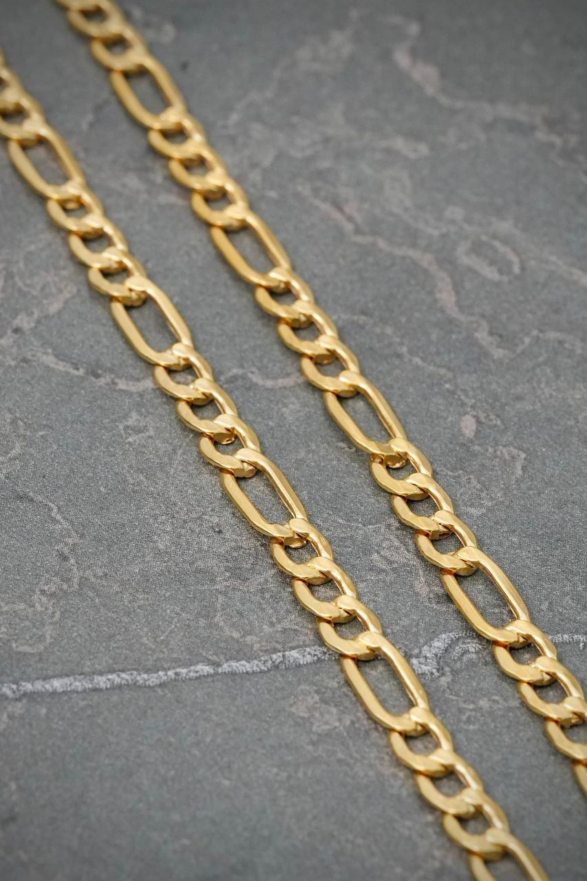 Cadena Figaro 6.7gr / 60cm / 4.4mm — Oro Amarillo