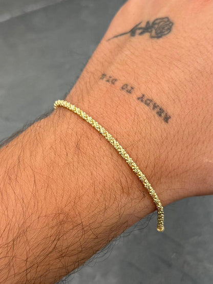 Pulso Lazo Diamantado 3.3gr / 19.5cm / 2.5mm — Oro Amarillo