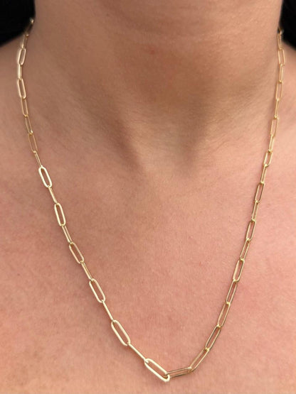 Cadena Paper Clip 3.65gr / 50cm / 3mm — Oro Amarillo