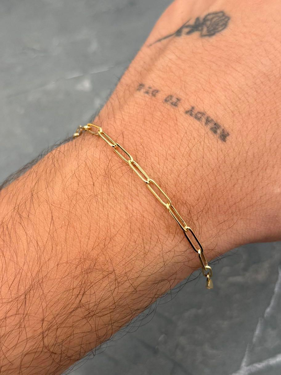 Pulso Paper Clip 1.8gr / 19cm / 2.9mm — Oro Amarillo