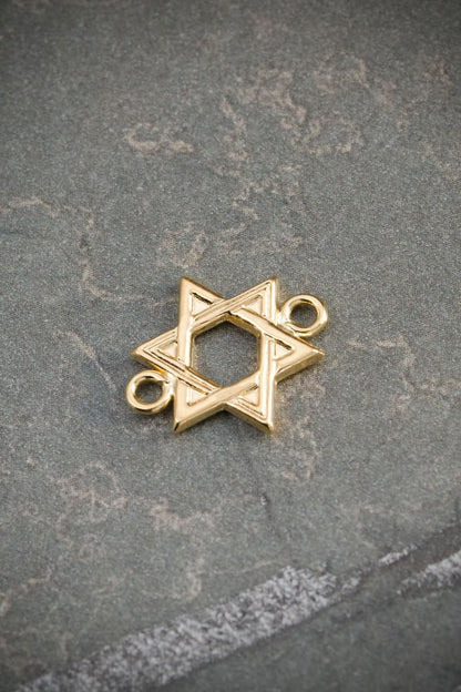 Herraje Estrella de David 0.55gr / 1.4cm / 13mm — Oro Amarillo