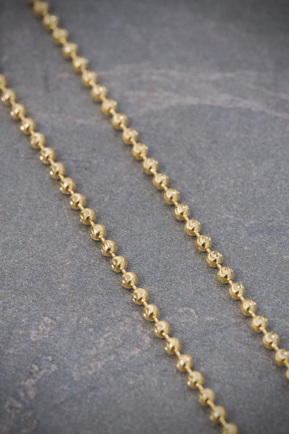 Cadena Militar Diamantada 7.3gr / 60cm / 1.7mm — Oro Amarillo