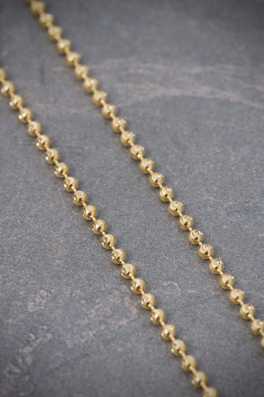 Cadena Militar Diamantada 7.3gr / 60cm / 1.7mm — Oro Amarillo
