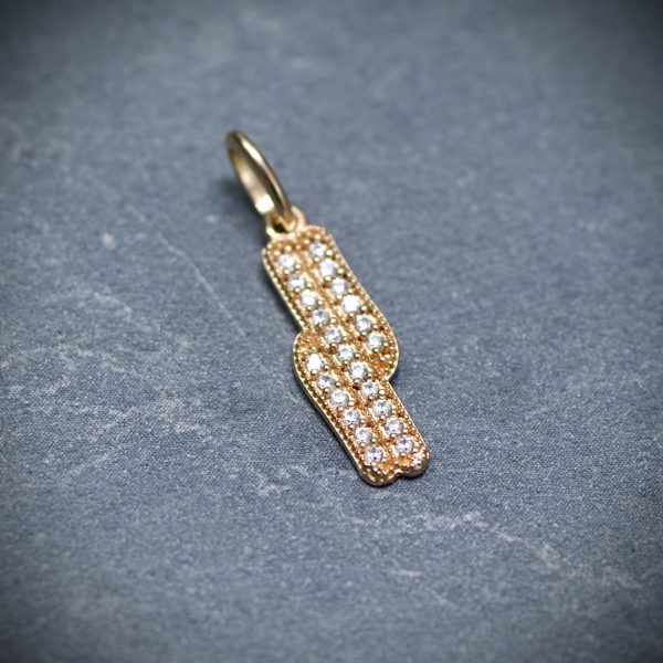 Dije con swarovski blanco 0.75gr / 2cm / Oro Amarillo Nac B