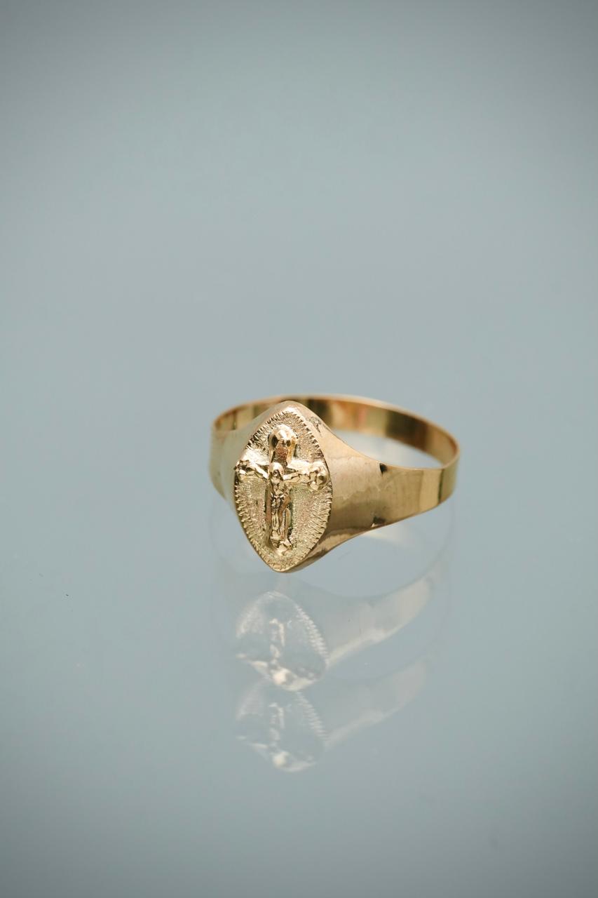 Anillo Cristo 1.5gr / Talla 6 1/2 — Oro Amarillo