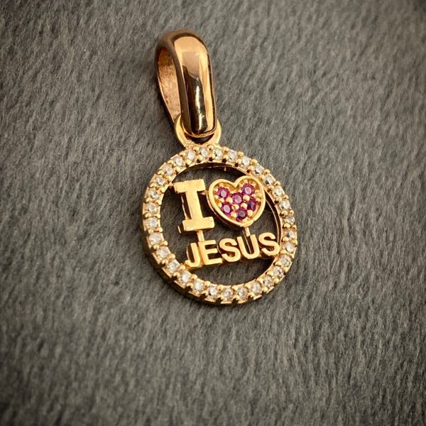 Dije de circulo love jesus 1.15gr / 2cm / Oro Amarillo Nac B