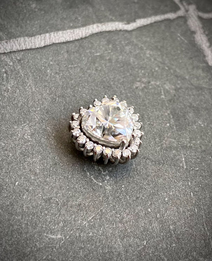 Dije de corazon con 342pts de Mois 2.8gr / 1cm / Oro Blanco (Joya) B