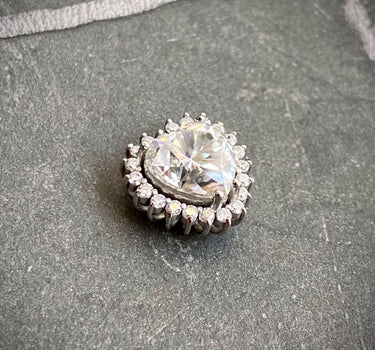 Dije de corazon con 342pts de Mois 2.8gr / 1cm / Oro Blanco (Joya) B