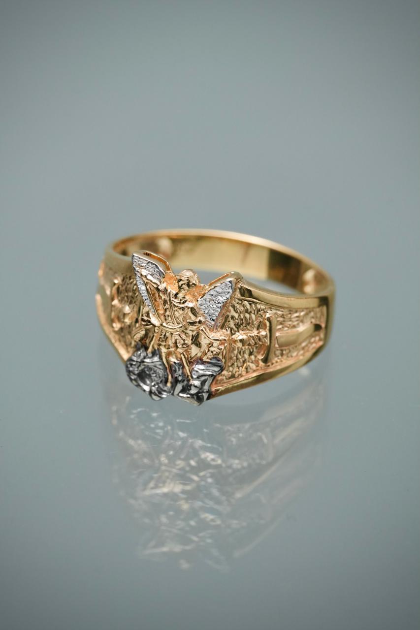 Anillo Arcangel san miguel 5.05gr / Talla 11 1/4 — Oro Amarillo