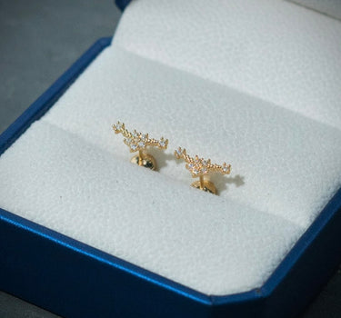 Topos de flor con swarovski blanco 1.2gr / Oro Amarillo Nac B