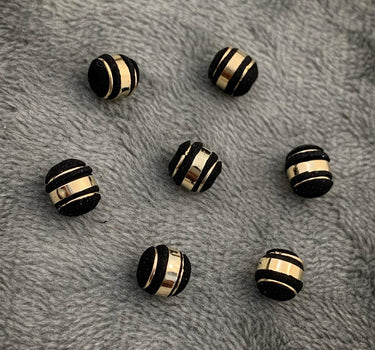 Neoros negros 8mm 3 rayas Oro Amarillo (Joya) B