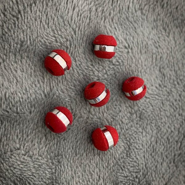 Neoro rojo 6mm 1 raya 0.06gr / Oro Blanco Nac B