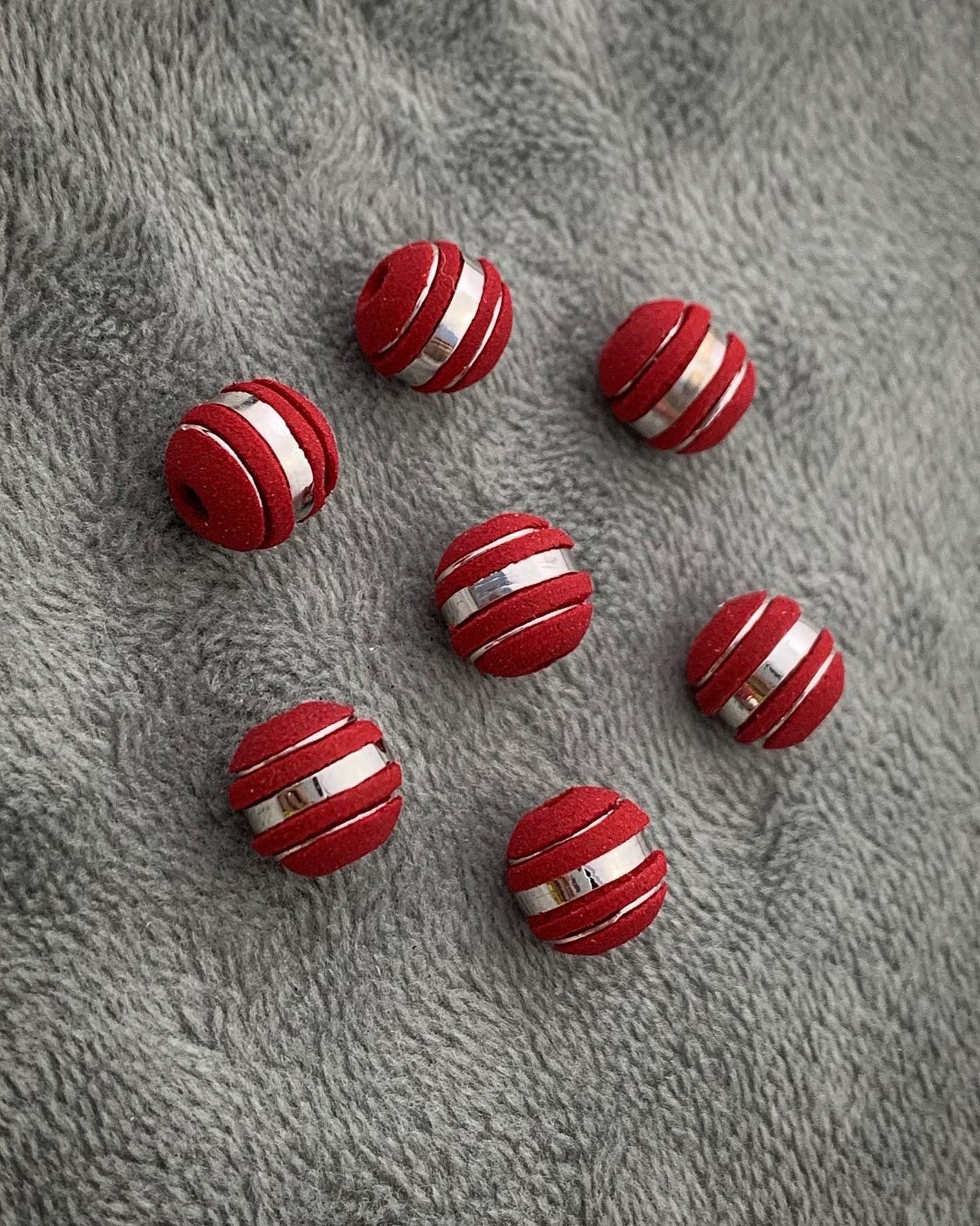 Neoros rojos 8mm 3 rayas Oro Blanco (Joya) B